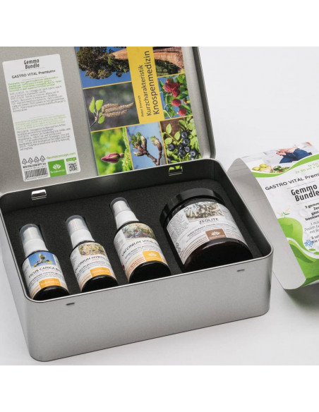 GASTRO VITAL GEMMO BUNDLE - Selected buds and Zeolite for the gastrointestinal tract with books of specialist Peter Emmrich