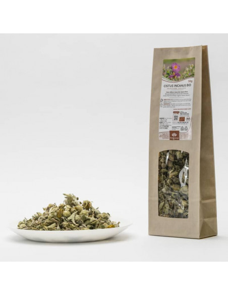 Red cistrose organic from whole leaves, flowers and buds hand-processed herbal tea | CISTUS INCANUS BIO