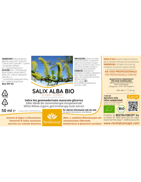 Salice bio gemmoderivato macerato glicerico gocce o spray | SALIX ALBA BIO