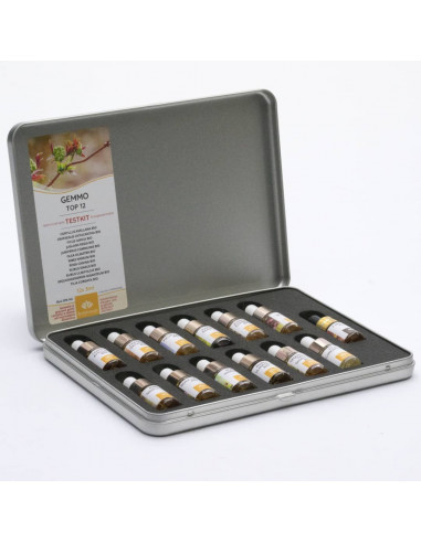 TESTKIT Knospen und Gemmotherapie zur Anwendung
 Testkit-12 wichtigsten Extrakte